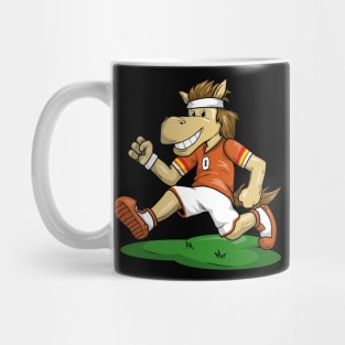 Horse as Soccer player at Soccer with Soccer shoes Mug